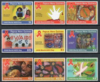P.  N.  G Mnh 2008 Sg1275 - 83 World Aids Day