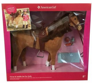 American Girl Chestnut Horse And Saddle Set For 18 " Dolls - (9a)