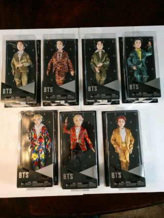 Bts X Mattel Idol Fashion Dolls Complete Set Of 7 (bangtan Boys)