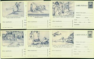1961 Red Cross,  Blood Donor,  Blood Transfusion,  Surgery,  Medicine,  Romania,  6 Cards