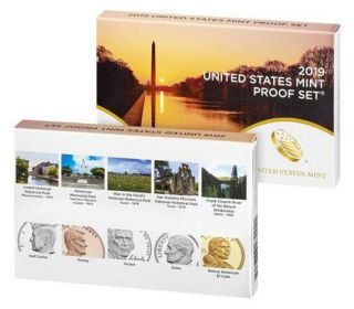 2019 - S Us Proof Set 10 Coins,  Proof Cent W Mark