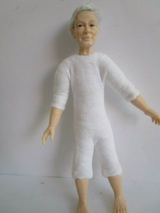 1:12 scale Heidi Ott 5.  5 inch balding old man doll with grey hair 2