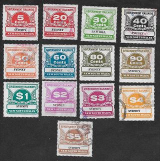 Nsw Railway Parcels Stamps X 13