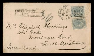 Dr Who 1894 Australia Fancy Cancel To South Brisbane Postage Due E87065