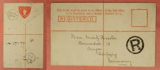 Dr Who 1893 Victoria Australia Registered Letter Melbourne To Germany 134042