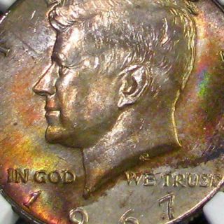1967 Kennedy Half Ngc Ms65 Colorful Rainbow Toned Gem Mikesartifacts