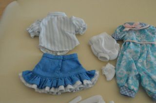Tagged Ginny Doll Clothes: Skirt & Blouse,  Romper,  Panties,  Shoes & Socks,  Brush 3