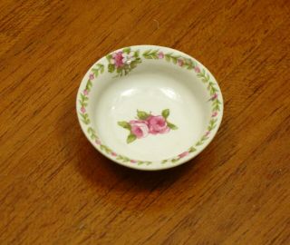 Avon Porcelain Rose Bowl - Artisan Dollhouse Miniature