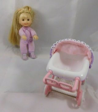 2008 Only Hearts Club Lil Kids Melody 4in Doll W/ Stroller Carriage