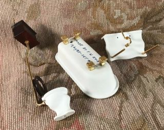 Bespaq Bluette Meloney Miniature Dollhouse Porcelain Bathroom Set F.  W.  Koch 600 3