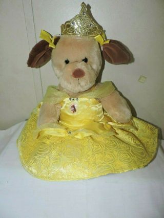 Build A Bear Beauty And The Beast Belle Plush Yellow Dress Gown Puppy