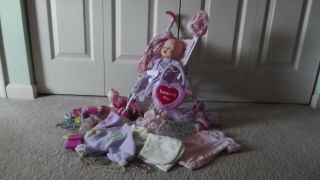 13 " Baby Doll With Clothes & Accessories,  Stroller & More
