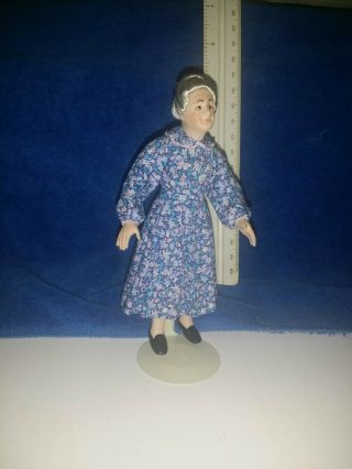 Estate Artisan Dollhouse Doll Older Woman Porcelain Lady Blackfoot Daisy Studio