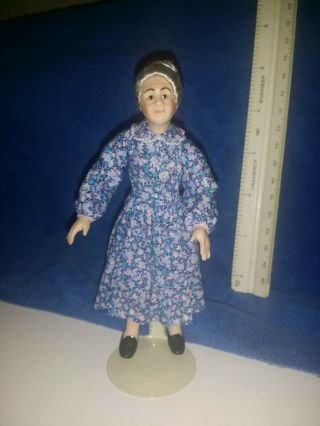 Estate Artisan Dollhouse Doll Older Woman Porcelain Lady Blackfoot Daisy Studio 2