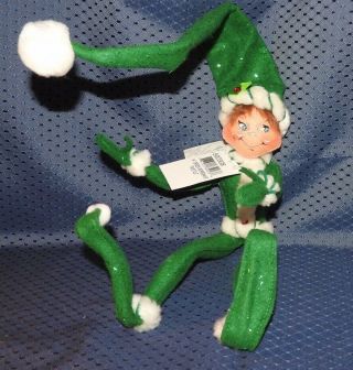 Annalee 14 " Green Peppermint Twist Elf Doll With Tags 2008