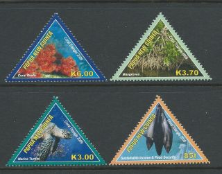 2009 Papua Guinea The Coral Triangle Set Of 4 Fine Mnh