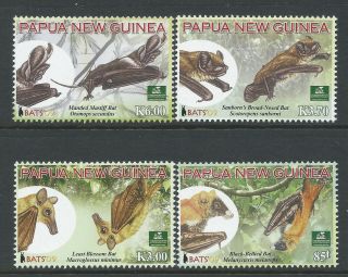 2009 Papua Guinea Bats Conservation International Set Of 4 Fine Mnh