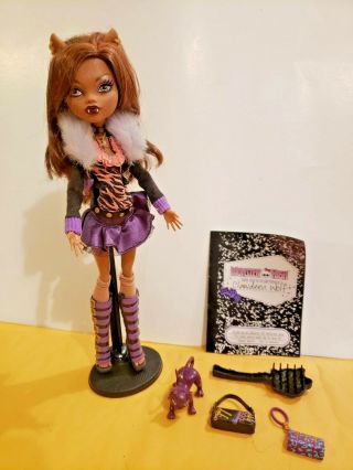 Clawdeen Wolf 1st First Wave Monster High 12 " Inch Doll W Pet Accesories Outfit