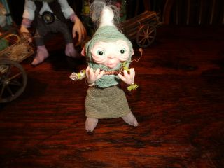Ooak Pixie Faerie Brownie Goblin Sooo Sweet Doll Sculpture Fantasy Take A Peek