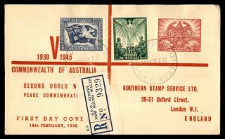 Mayfairstamps Australia Fdc 1946 Peace Combo Commonwealth Registered First Day C