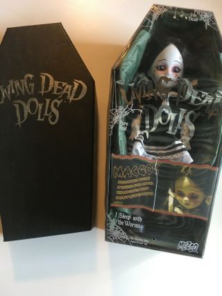 Mezco Living Dead Dolls Maggot Series Goth Horror Doll Coffin Death Certificate