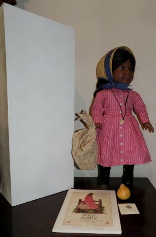 Pleasant Company American Girl Addy Doll White Box Meet Outfit Accessories Book