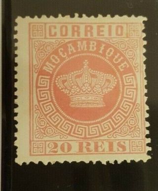 Mozambique First Stamps Mnh Mng 1877/85 Crown 20 Reis Rose Perf:12/5 MoÇambique