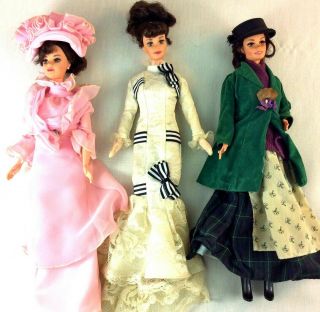 1995 Barbie My Fair Lady Eliza Doolittle Dolls Set Of 3 With Clothing & Access