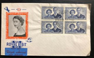1953 Auckland Zealand First Day Cover Fdc Queen Elizabeth 2 Royal Visit B