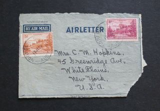 Norfolk Islands To Usa - 1950 Scarce Airletter Vfu Rr