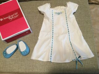 American Girl Doll Caroline’s Nightgown Slippers Blue Shoes Clothes