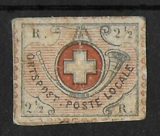 Switzerland 1850 No Gum Poste Locale 2 1/2 Rp Imperf Michel 4 Cv €5800