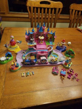 Disney Polly Pocket Magic Kingdom Castle Playset Train Dumbo Peter Pan Rides