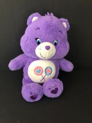 13 " Share Bear Care Bear Plush Stuffed Animal Purple Lollipops 2002.