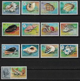 Aitutaki: 1974 - 75 Sc 82 - 94 Mnh Pacific Shells