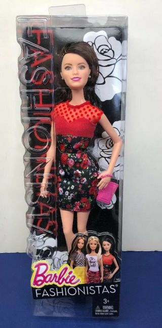 12” Mattel Barbie Doll Fashionista 2014 Raquelle Flower Dress Nrfb