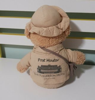 FULLERTON HOTEL POSTMASTER TEDDY BEAR SINGAPORE TOY BEAR 24CM BIEGE OUTFIT 2