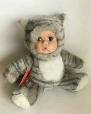 Show Stoppers,  Inc.  Collectible Porcelain Hand Painted Baby Cat Doll