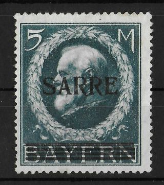 Saargebiet Germany 1920 Nh 5 M Kv Michel 30 Cv €2500 Signed Brunn
