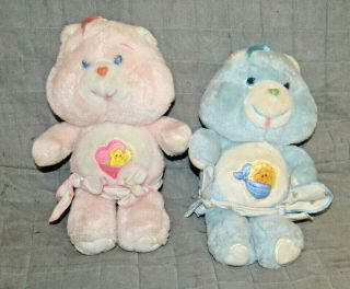 Vintage Kenner Care Bears Baby Hugs And Tugs 11 Inch Plushes 1983