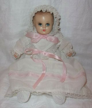 Vintage 13 " Composition Baby Doll W/cloth Body - French Lace Dress