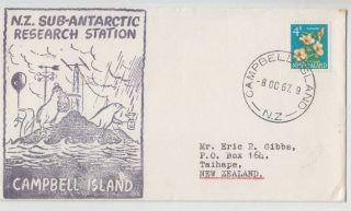 Stamp Zealand 1967 Campbell Island Sub - Antarctic Research Station Cover