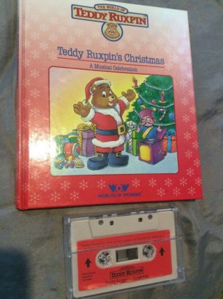 Vtg 1986 Teddy Ruxpin Book And Cassette Tape " Teddy Ruxpin’s Christmas”