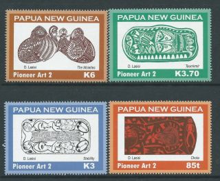 2009 Papua Guinea Pioneer Art 2 Set Of 4 Fine Mnh