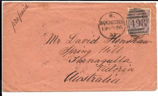 Australia 1866 Incoming Cover From Uk Received 13.  8.  1866