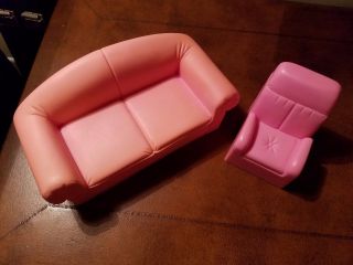 1994 Mattel Pink Barbie Chair & Barbie Sofa Couch