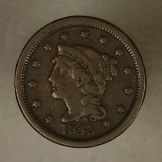1845 Large Cent Rim Bumps