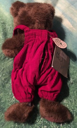 Christopher J.  B.  Bean & Associates Stuffed Bear Red Corduroy Jumper RETIRED 2