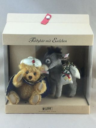Steiff 2001 Ltd Edition 670886 Teddy Bear With Little Donkey Magi 3 Wise Men