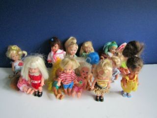 16 Mattel Barbie Kelly & Tommy Dolls W Clothes And Shoes